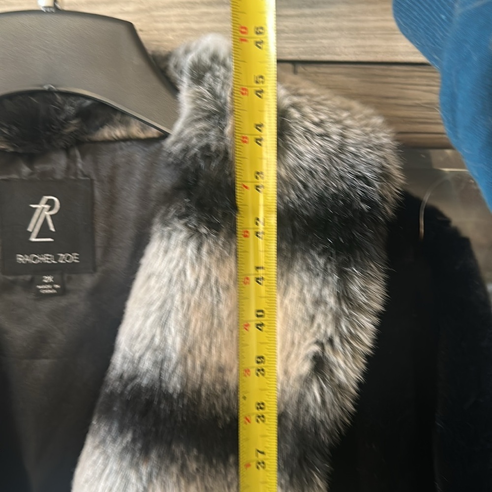 ⭐️SALE⭐️ Rachel Zoe Black Faux Fur Coat NWOT - Picture 16 of 17